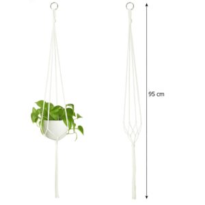 Colgador macramé para macetero (blanco)